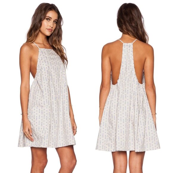 Free People Everlong Trapeze Mini Dress Cottagecore Boho Bohemian Women's M - Picture 1 of 6